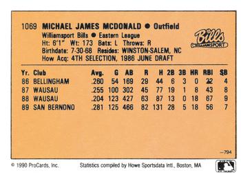 1990 CMC #794 Mike McDonald Back