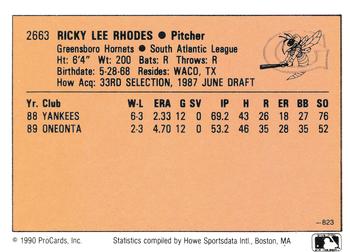 1990 CMC #823 Ricky Rhodes Back