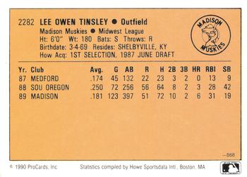 1990 CMC #868 Lee Tinsley Back