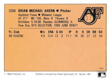 1990 CMC #875 Brian Ahern Back