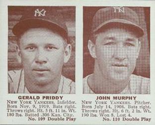 1941 Double Play (R330) #109-110 Jerry Priddy / Johnny Murphy Front