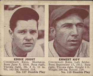 1941 Double Play (R330) #117-118 Eddie Joost / Ernie Koy Front