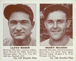 1941 Double Play (R330) #119-120 Lloyd Waner / Henry Majeski Front