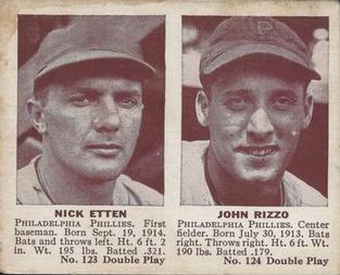 1941 Double Play (R330) #123-124 Nick Etten / John Rizzo Front