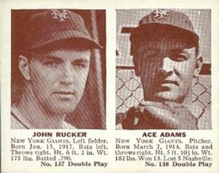 1941 Double Play (R330) #137-138 John Rucker / Ace Adams Front