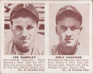 1941 Double Play (R330) #33-34 Lee Handley / Arky Vaughan Front