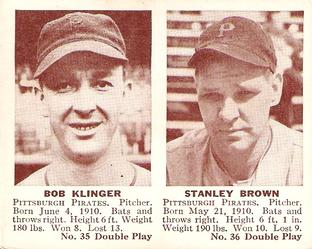 1941 Double Play (R330) #35-36 Bob Klinger / Stanley Brown Front