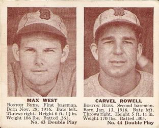 1941 Double Play (R330) #43-44 Max West / Carvel Rowell Front