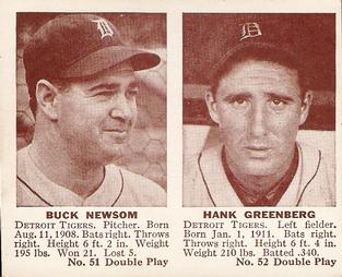 1941 Double Play (R330) #51-52 Buck Newsom / Hank Greenberg Front