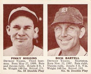 1941 Double Play (R330) #55-56 Pinky Higgins / Dick Bartell Front