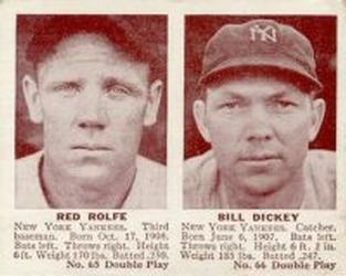 1941 Double Play (R330) #65-66 Red Rolfe / Bill Dickey Front