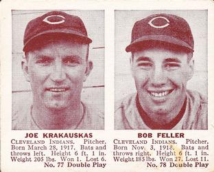 1941 Double Play (R330) #77-78 Joe Krakauskas / Bob Feller Front