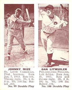 1941 Double Play (R330) #99-100 Johnny Mize / Dan Litwhiler Front