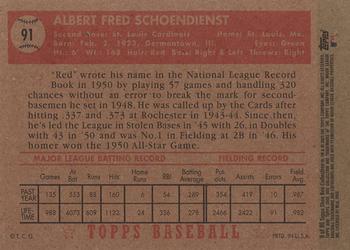 2003 Topps Shoebox Collection #9 Red Schoendienst Back
