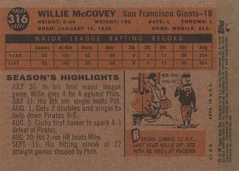 2003 Topps Shoebox Collection #25 Willie McCovey Back