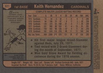 2003 Topps Shoebox Collection #79 Keith Hernandez Back