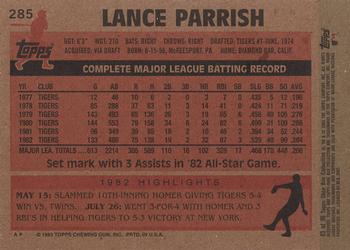 2003 Topps Shoebox Collection #93 Lance Parrish Back