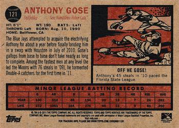 2011 Topps Heritage Minor League #121 Anthony Gose Back