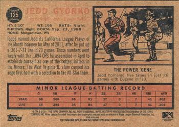 2011 Topps Heritage Minor League #125 Jedd Gyorko Back