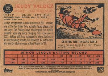 2011 Topps Heritage Minor League #127 Jeudy Valdez Back