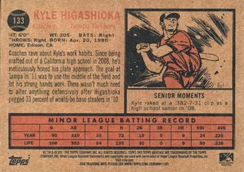2011 Topps Heritage Minor League #133 Kyle Higashioka Back