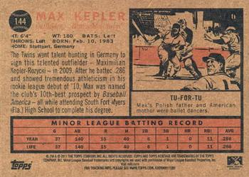 2011 Topps Heritage Minor League #144 Max Kepler Back