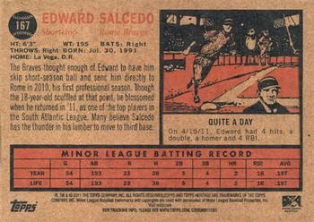 2011 Topps Heritage Minor League #167 Edward Salcedo Back