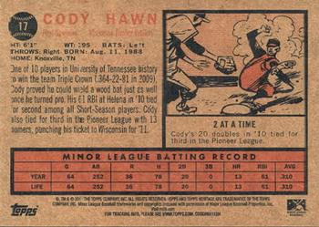 2011 Topps Heritage Minor League #17 Cody Hawn Back