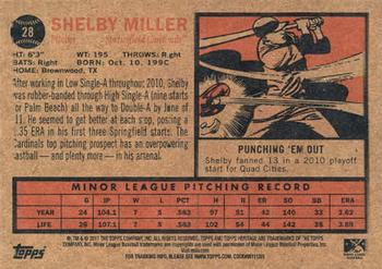 2011 Topps Heritage Minor League #28 Shelby Miller Back