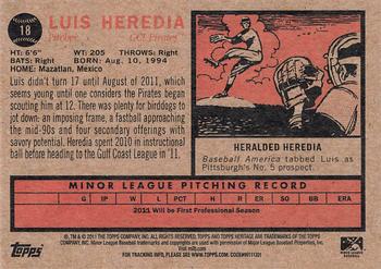 2011 Topps Heritage Minor League #18 Luis Heredia Back