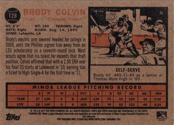 2011 Topps Heritage Minor League #128 Brody Colvin Back