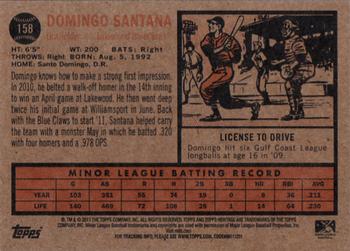 2011 Topps Heritage Minor League #158 Domingo Santana Back