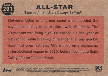 2011 Topps Heritage Minor League #201 Stetson Allie Back