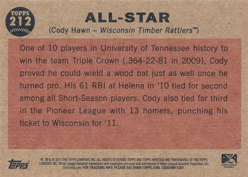 2011 Topps Heritage Minor League #212 Cody Hawn Back