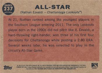 2011 Topps Heritage Minor League #237 Nathan Eovaldi Back
