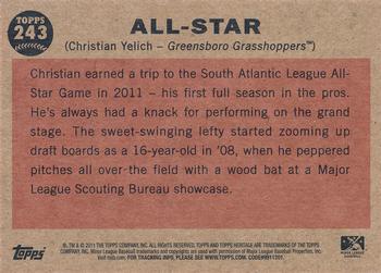 2011 Topps Heritage Minor League #243 Christian Yelich Back