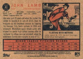 2011 Topps Heritage Minor League #43 John Lamb Back