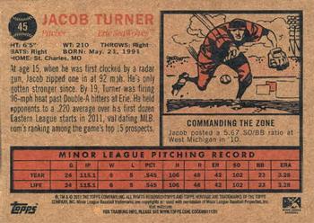 2011 Topps Heritage Minor League #45 Jacob Turner Back