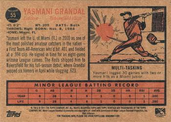 2011 Topps Heritage Minor League #55 Yasmani Grandal Back