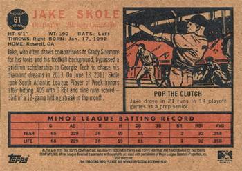 2011 Topps Heritage Minor League #61 Jake Skole Back