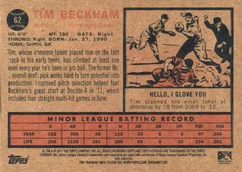 2011 Topps Heritage Minor League #62 Tim Beckham Back