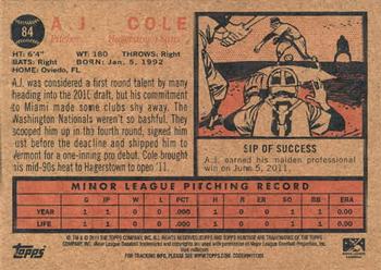 2011 Topps Heritage Minor League #84 A.J. Cole Back