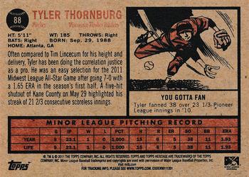 2011 Topps Heritage Minor League #88 Tyler Thornburg Back