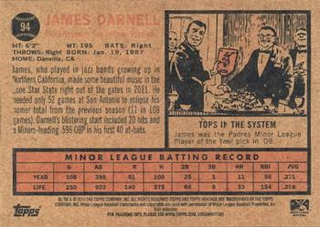 2011 Topps Heritage Minor League #94 James Darnell Back