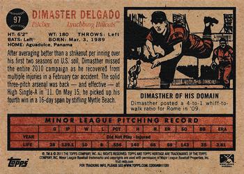 2011 Topps Heritage Minor League #97 Dimaster Delgado Back