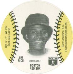 1977 Burger Chef Fun Meal Discs #NNO Jim Rice Front