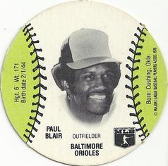 1977 Burger Chef Fun Meal Discs #NNO Paul Blair Front