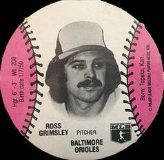 1977 Burger Chef Fun Meal Discs #NNO Ross Grimsley Front