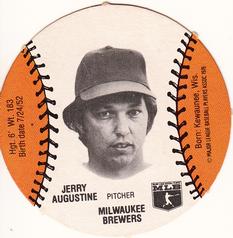 1977 Burger Chef Fun Meal Discs #NNO Jerry Augustine Front