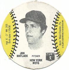 1977 Burger Chef Fun Meal Discs #NNO Jon Matlack Front